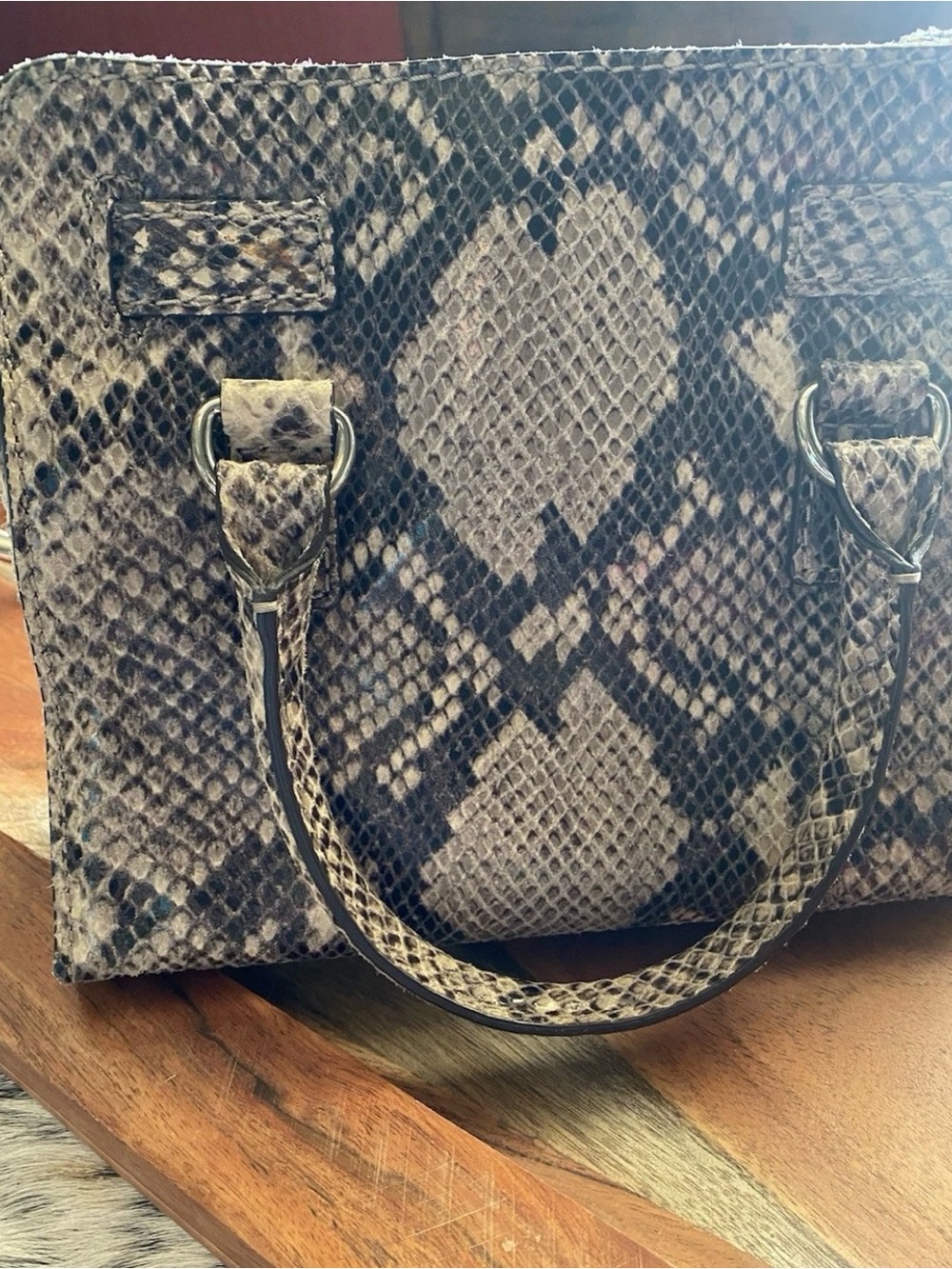 Michael Kors Hand Bag in Gray and Black with Silver Hardware - Picture 3 of 13